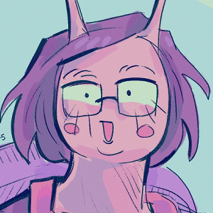 A digital illustration bust of Shelby smiling.